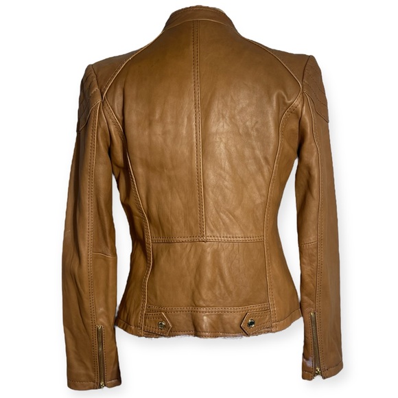 Michael Michael Kors brown leather jacket size M - Picture 6 of 13